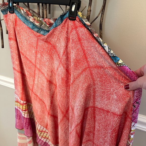 Silk Skirt, Tie Skirt, Bohemian style - Picture 3 of 7